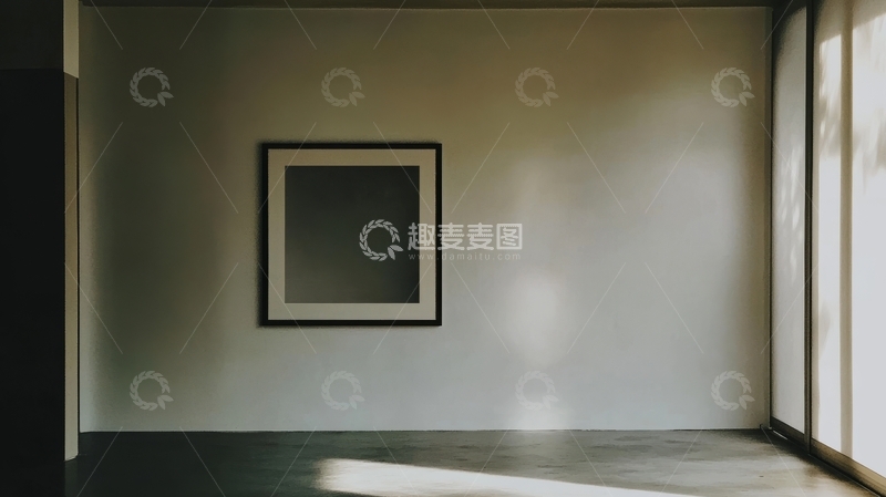 高清大图下载【趣麦麦图】简约室内墙上挂有方形画框