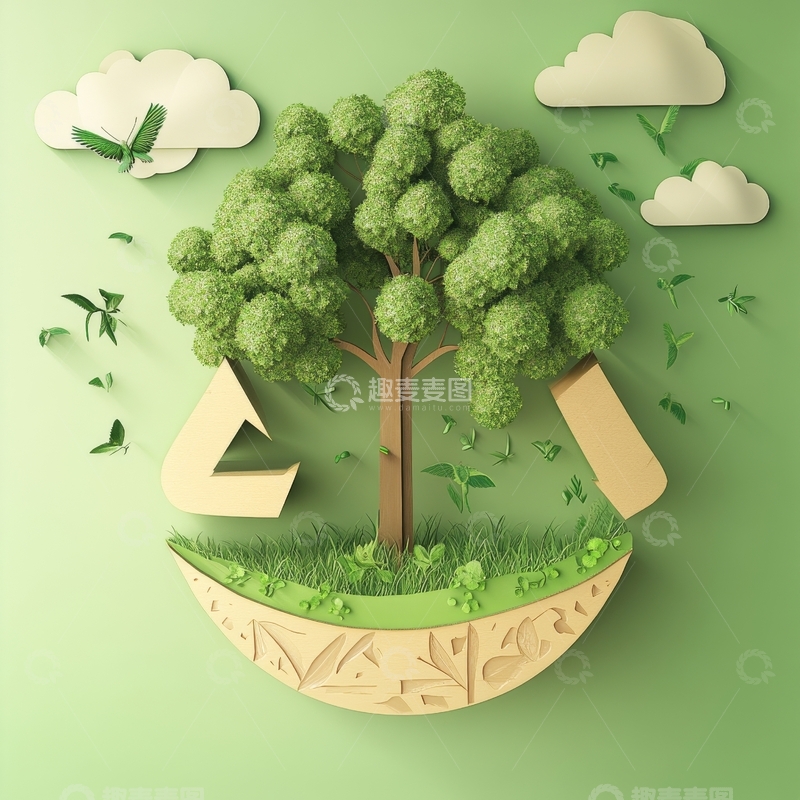 高清大图下载【趣麦麦图】绿色星球上的生命树