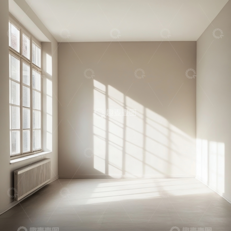 高清大图下载【趣麦麦图】阳光洒进的空旷房间