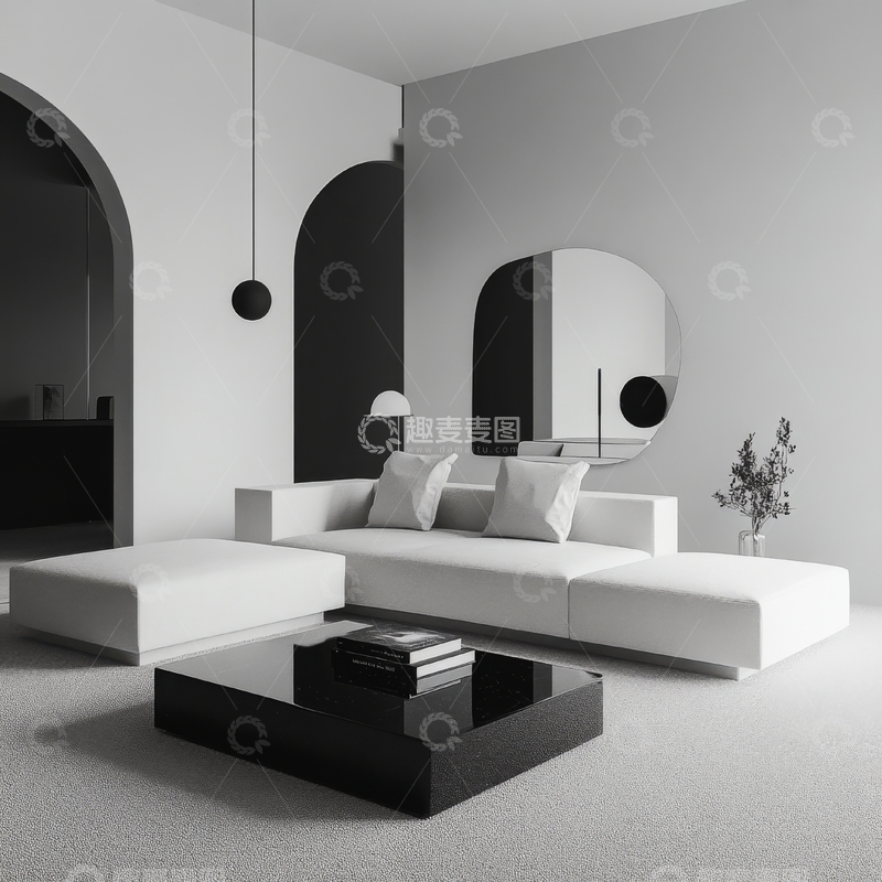 高清大图下载【趣麦麦图】现代简约客厅设计