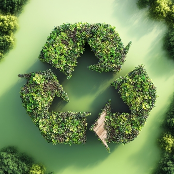 绿色植物构成的循环回收标志