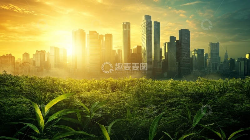 高清大图下载【趣麦麦图】城市与自然的和谐共生