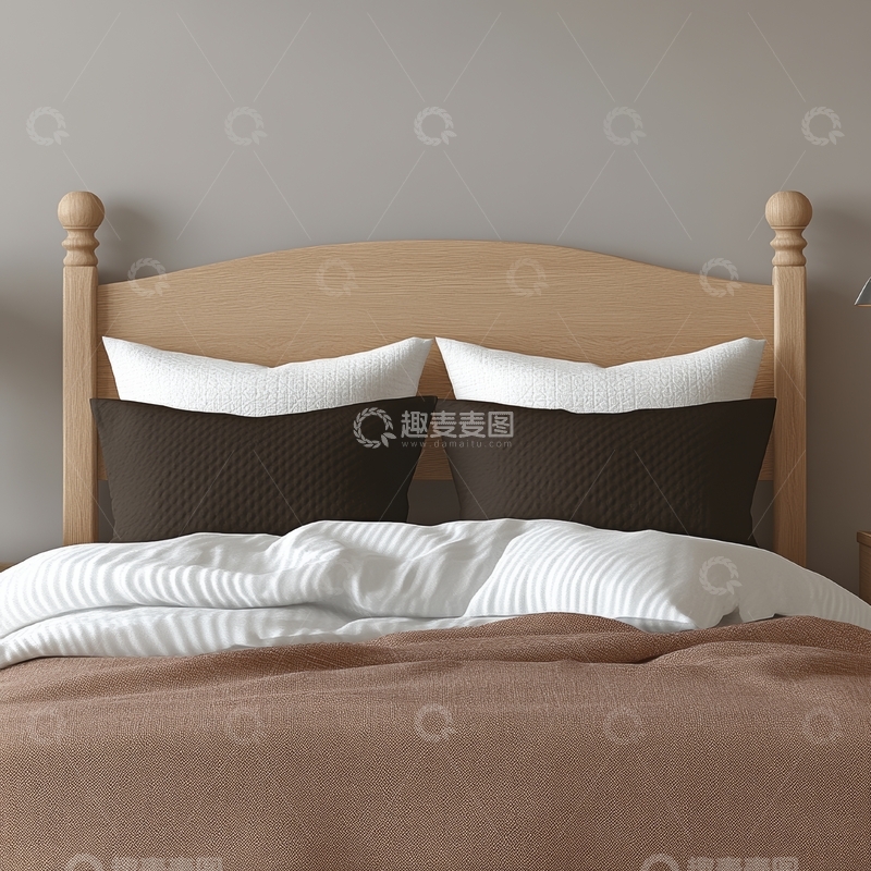 高清大图下载【趣麦麦图】简约卧室床铺布置