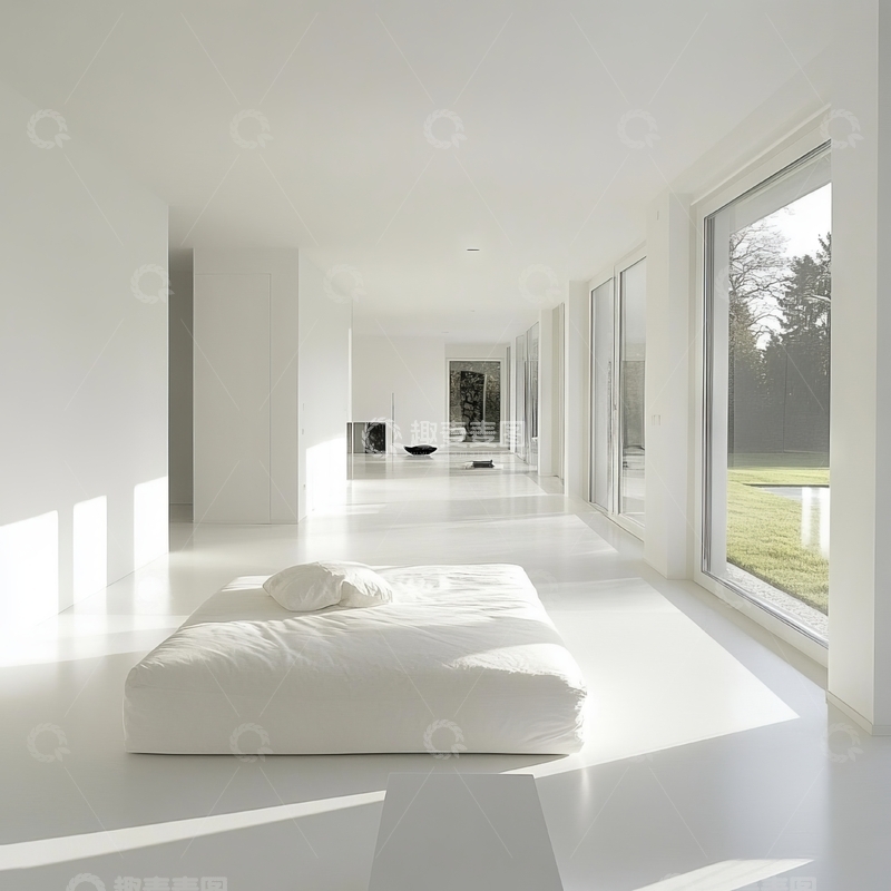 高清大图下载【趣麦麦图】现代简约室内设计，白色空间与自然光