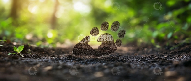 高清大图下载【趣麦麦图】自然中的脚印图案