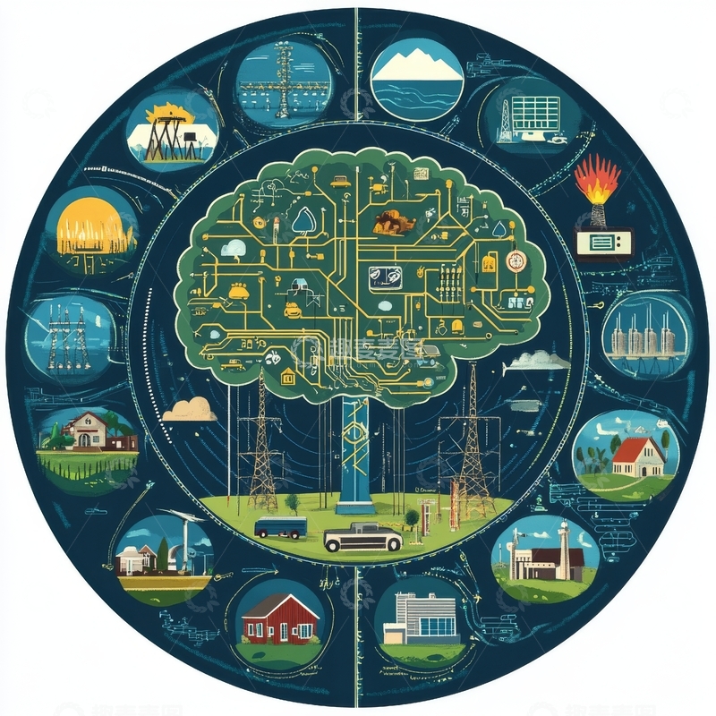 高清大图下载【趣麦麦图】能源与科技的融合图谱