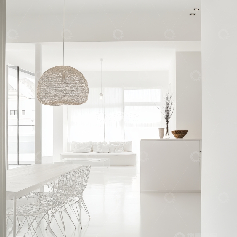 高清大图下载【趣麦麦图】现代简约客厅与餐厅空间