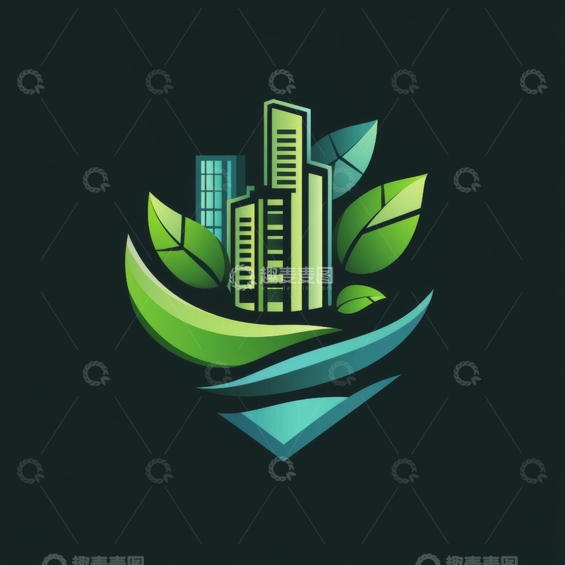高清大图下载【趣麦麦图】绿色城市与自然融合的标志设计