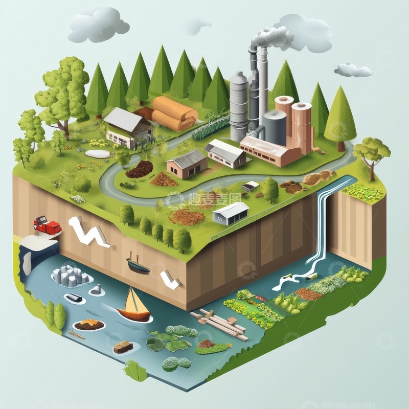 高清大图下载【趣麦麦图】生态与工业的和谐共生
