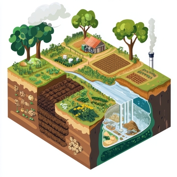 生态农场剖面图