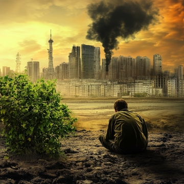 城市污染与孤独的思考者