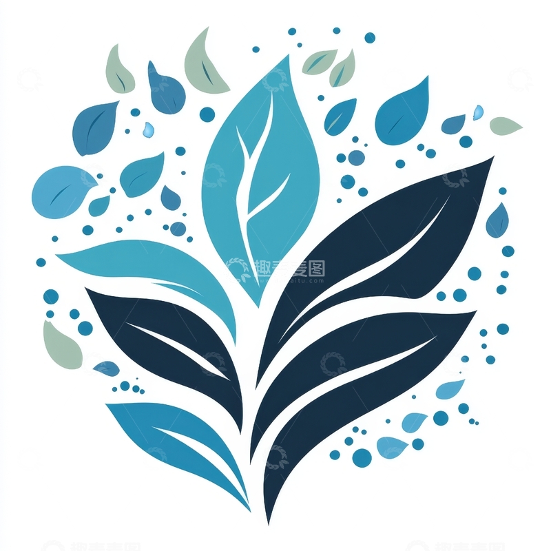 高清大图下载【趣麦麦图】抽象叶子图案设计