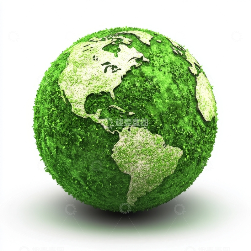 高清大图下载【趣麦麦图】绿色植被覆盖的地球模型