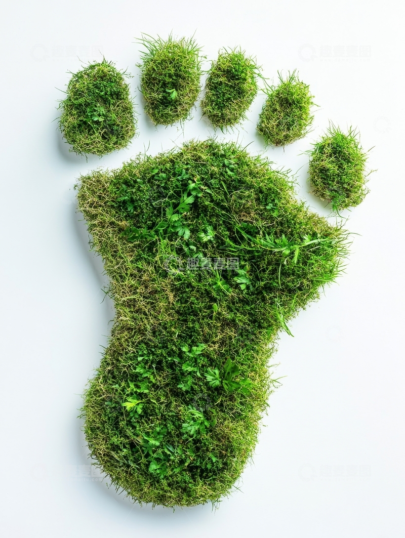 高清大图下载【趣麦麦图】绿色足迹，生态环保象征