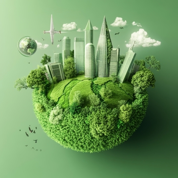 绿色星球上的现代城市