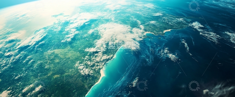 高清大图下载【趣麦麦图】地球俯瞰：海洋与陆地的交汇