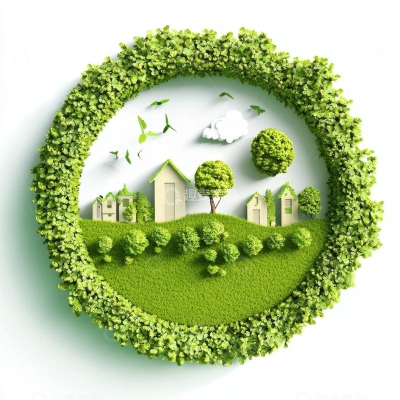 高清大图下载【趣麦麦图】绿色环形生态社区