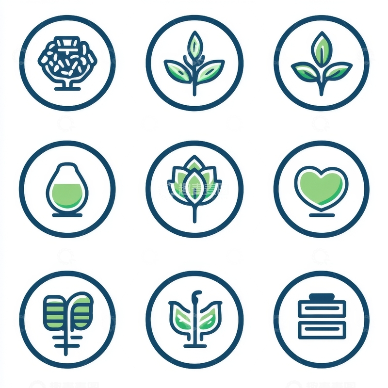 高清大图下载【趣麦麦图】绿色生态图标集