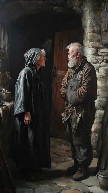 石屋门口的对话