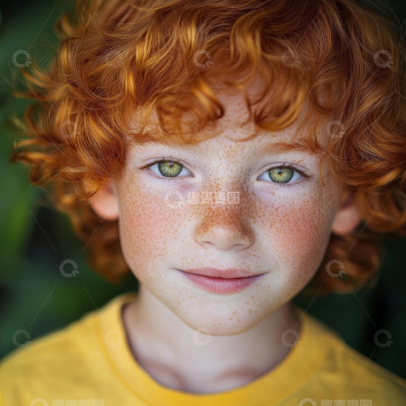 高清大图下载【趣麦麦图】红发小男孩的肖像