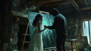 画家与模特在工作室中创作