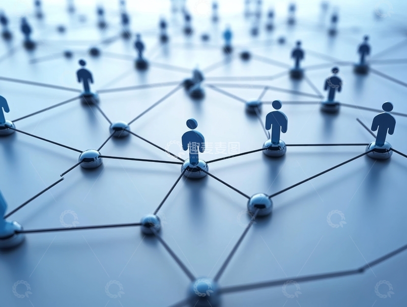 高清大图下载【趣麦麦图】网络连接中的人形图标