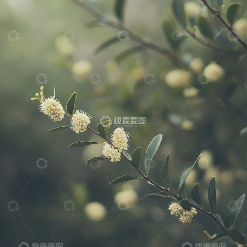 高清大图下载【趣麦麦图】枝头绽放的白色小花