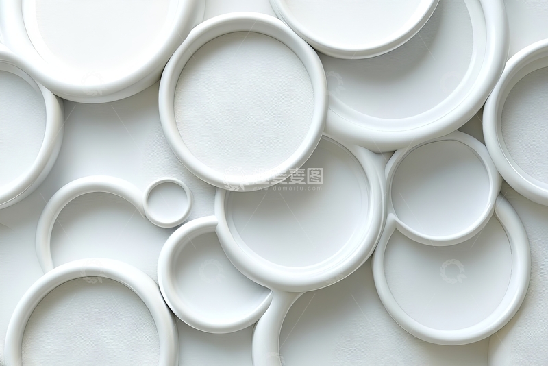 高清大图下载【趣麦麦图】白色圆形物体堆叠的抽象图案