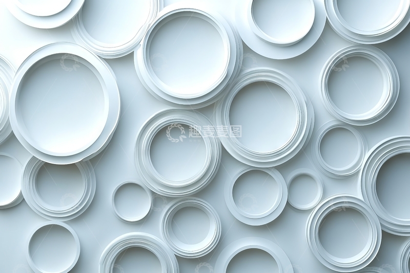 高清大图下载【趣麦麦图】白色圆形结构的抽象排列