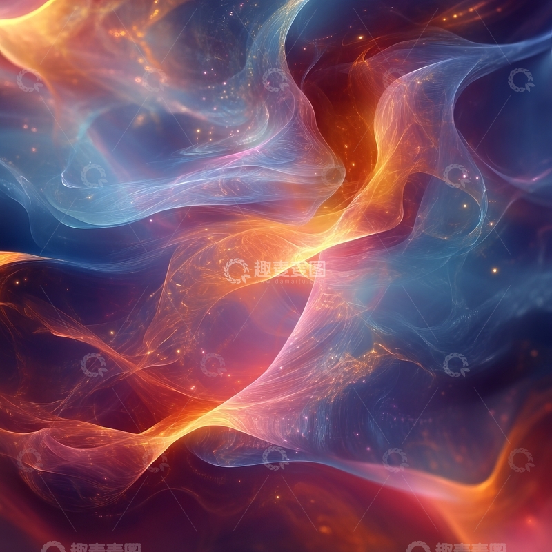 高清大图下载【趣麦麦图】宇宙星云的色彩交织