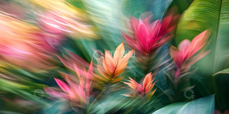 高清大图下载【趣麦麦图】动感模糊的热带花卉
