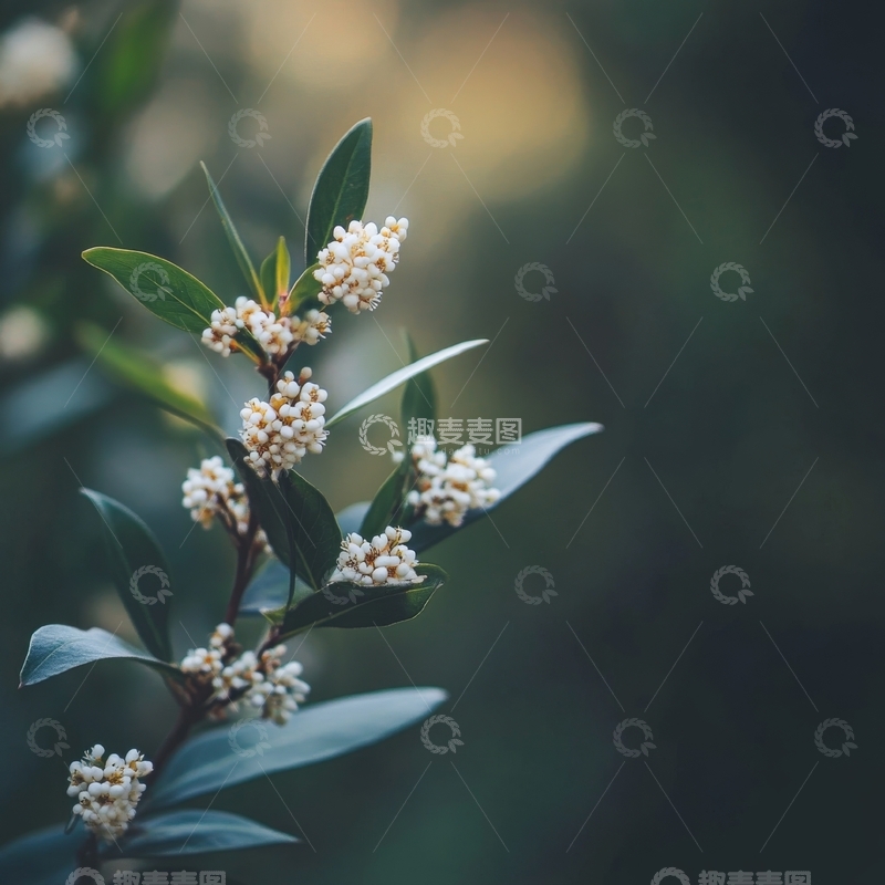 高清大图下载【趣麦麦图】枝头绽放的白色小花
