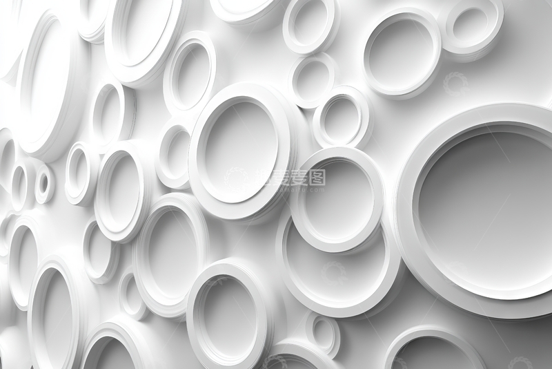 高清大图下载【趣麦麦图】白色圆形管道的立体艺术背景