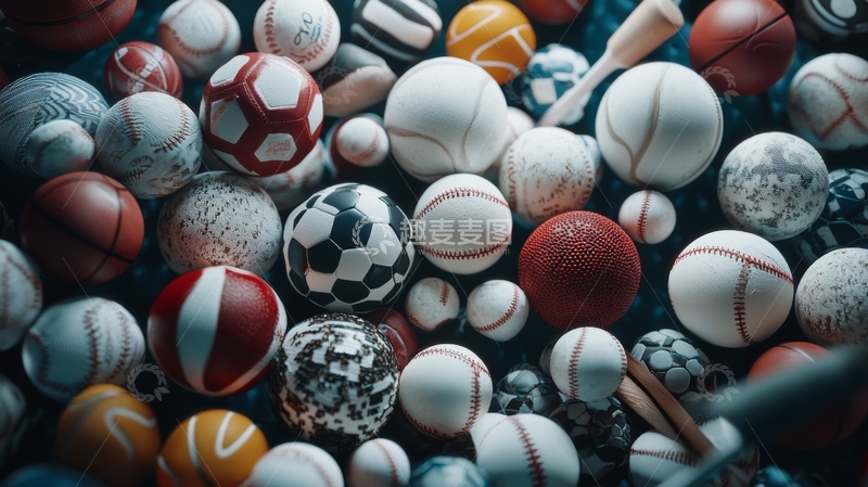 高清大图下载【趣麦麦图】各式球类紧密堆叠