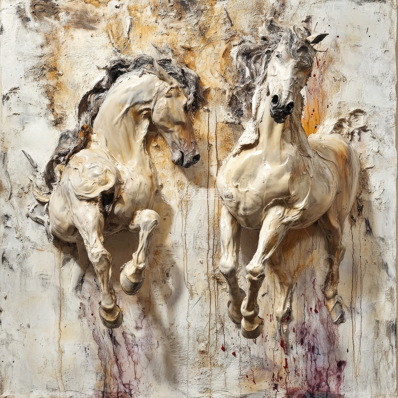 高清大图下载【趣麦麦图】奔腾的骏马艺术画