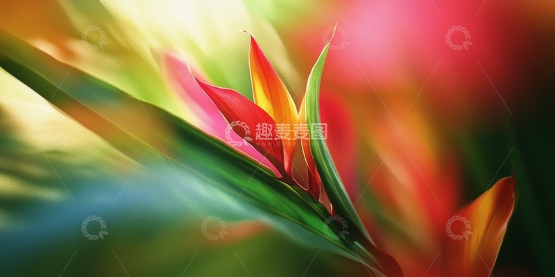 高清大图下载【趣麦麦图】热带花卉的柔和光影