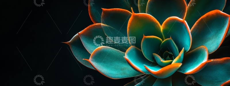 高清大图下载【趣麦麦图】霓虹多肉植物特写