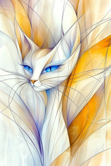 梦幻狐狸的艺术抽象插画