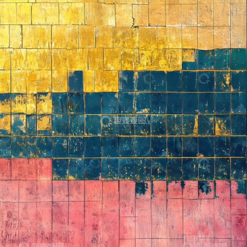高清大图下载【趣麦麦图】色彩斑斓的几何瓷砖墙