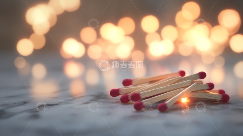 高清大图下载【趣麦麦图】散落的火柴与温暖光斑