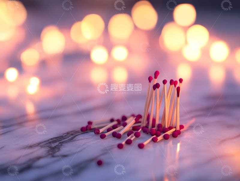高清大图下载【趣麦麦图】散落的火柴与温暖光斑