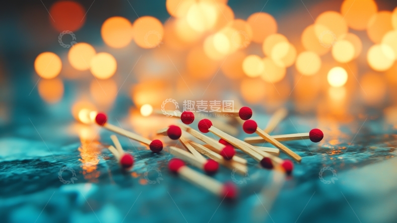 高清大图下载【趣麦麦图】散落的火柴与温暖光斑