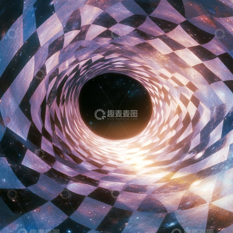 高清大图下载【趣麦麦图】宇宙中的棋盘螺旋隧道