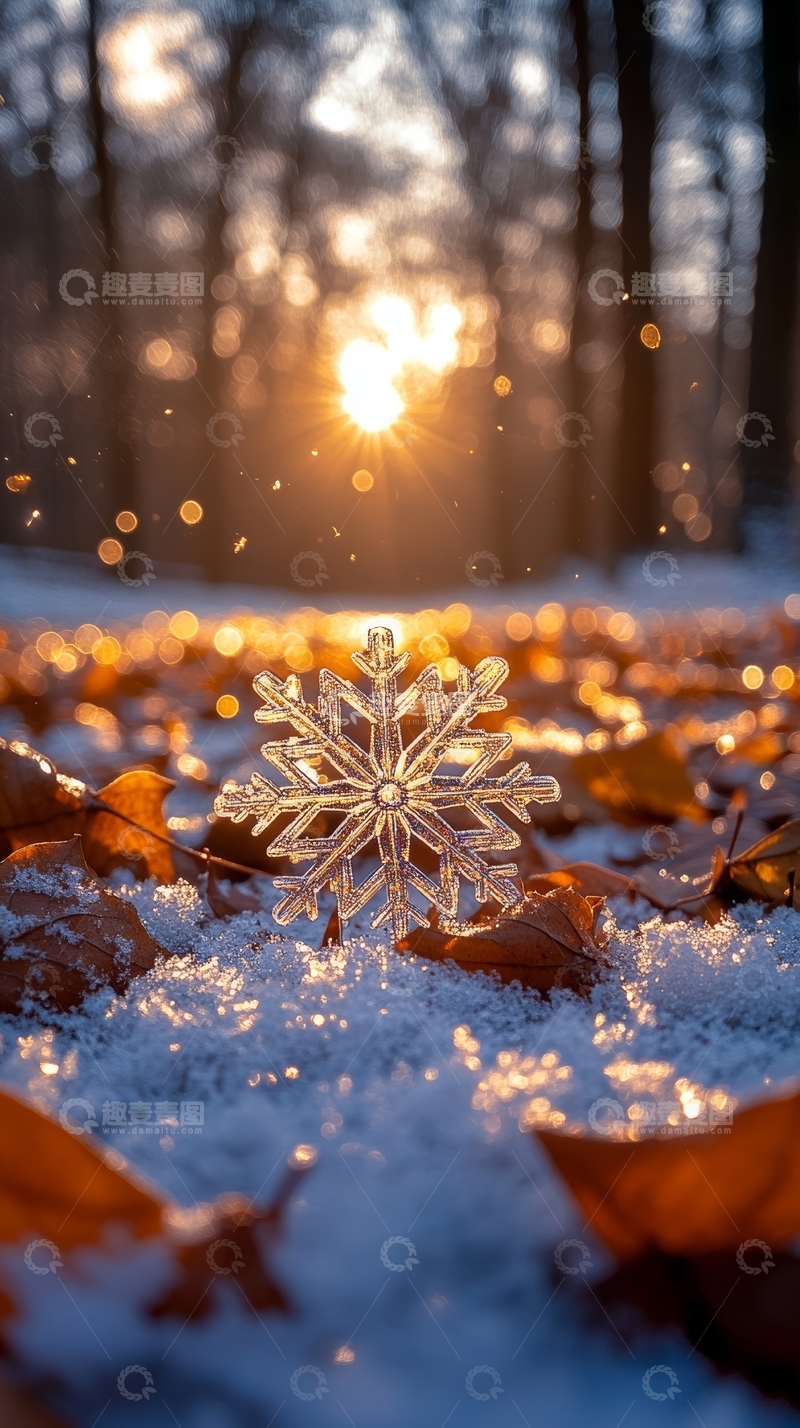 高清大图下载【趣麦麦图】冬日森林中的晶莹雪花