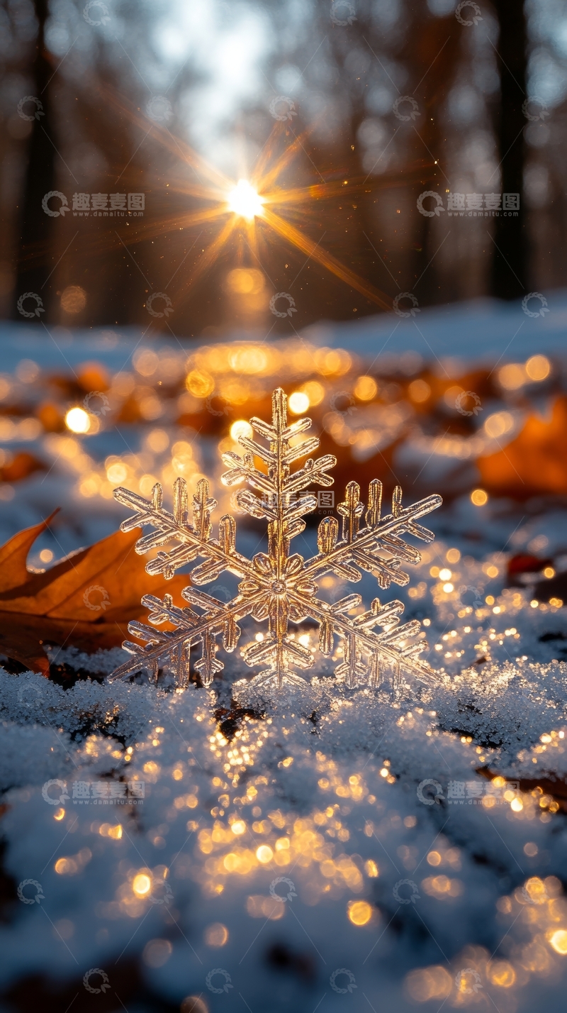 高清大图下载【趣麦麦图】冬日阳光下的晶莹雪花