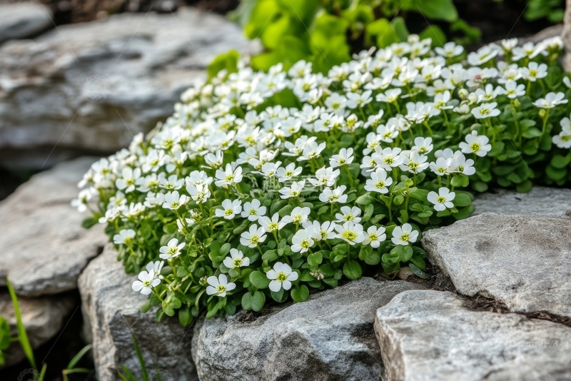 高清大图下载【趣麦麦图】石缝间盛开的白色小花