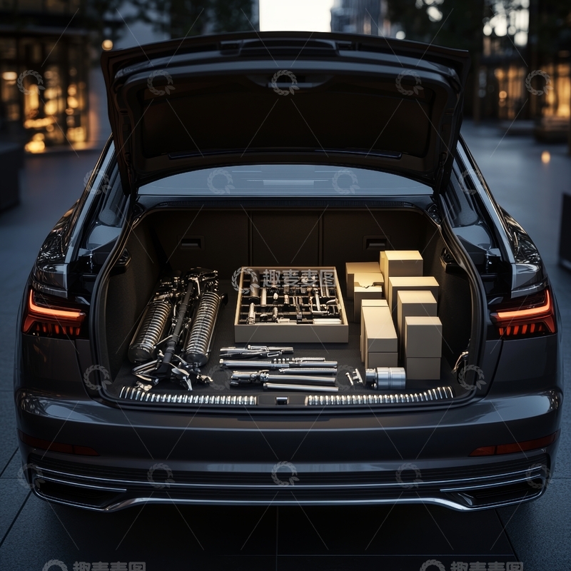 高清大图下载【趣麦麦图】-轿车后备箱装载整齐物品