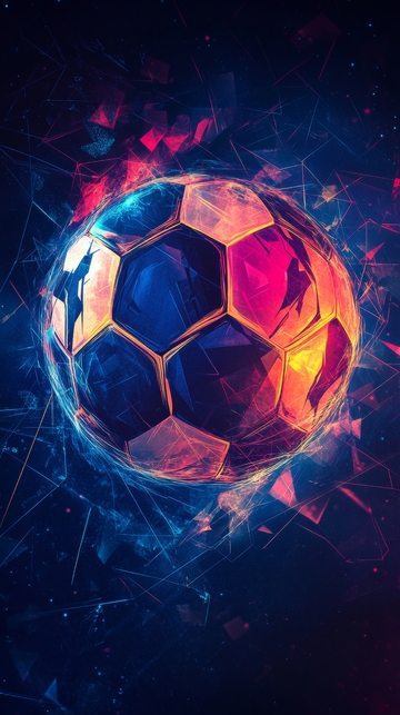炫彩足球：几何光影艺术