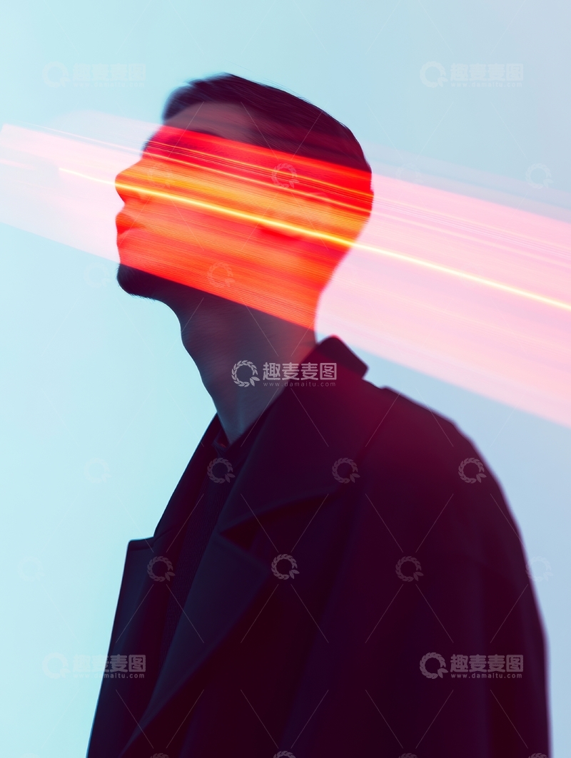 高清大图下载【趣麦麦图】光影交错的神秘人物侧影