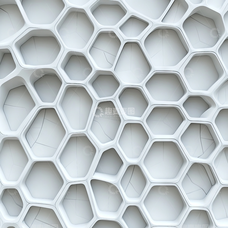 高清大图下载【趣麦麦图】白色蜂窝状结构背景